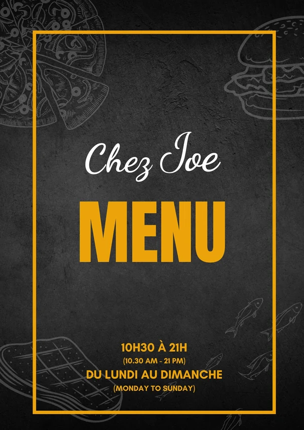 Couverture du menu — Snack Chez Joe
